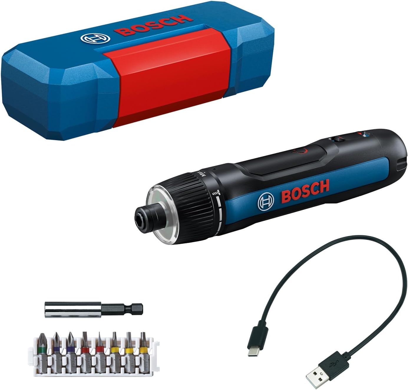 Bosch PRO Akkuschrauber Bosch GO 3 (inkl. 8-teiligem Bit-Set, Bitaufnahme, USB-C-Kabel, Mini-Koffer)
