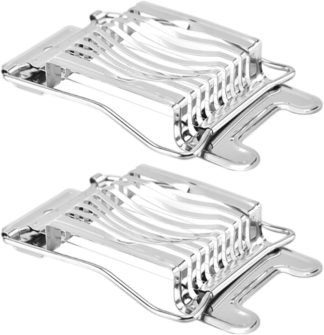 2 Stück Eierschneider Silber aus Edelstahl, für Gekochte Eier