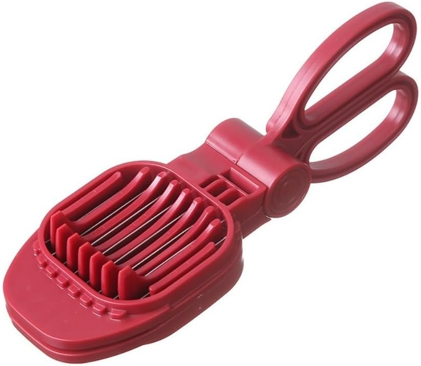 Eierschneider Edelstahl 304 Eierteiler für Hartgekochte Eier Obst Gemüse Schneidwerkzeug Küche (red)
