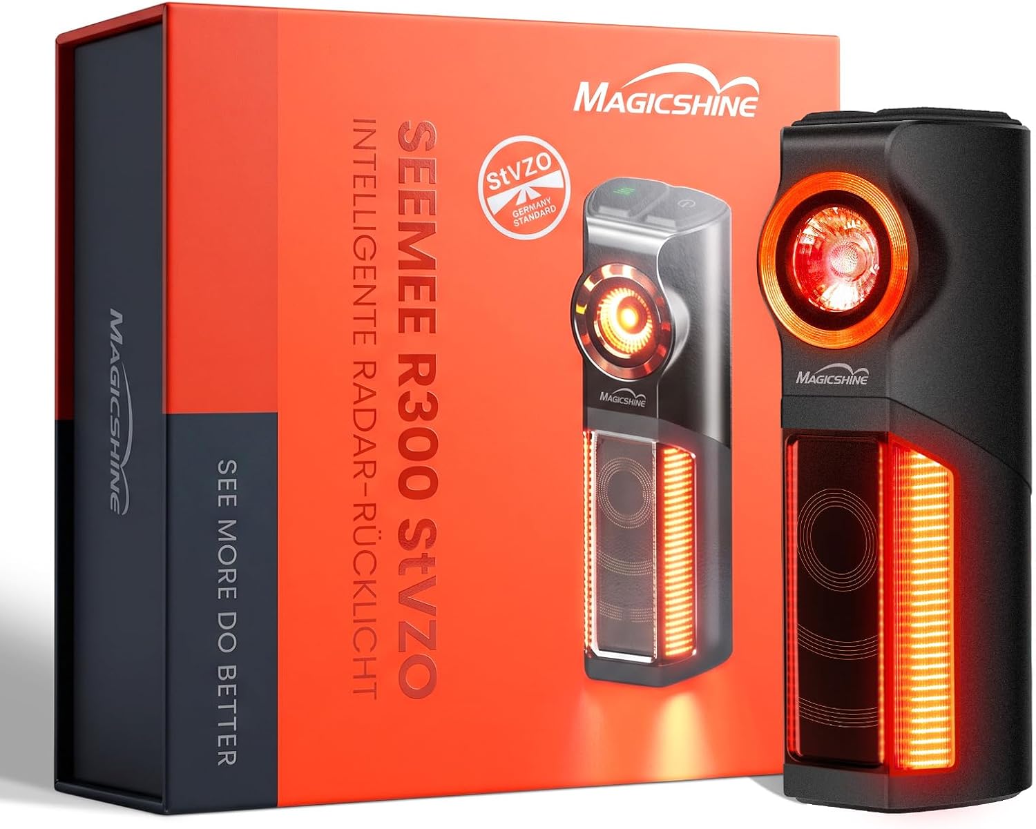 Magicshine SEEMEE R300-StVZO Radar Fahrrad Rücklicht LED I Aufladbar I StVZO zugelassen I Rücklicht Fahrrad, Fahrradlicht hinten, Fahrrad rücklicht led, LED Fahrradrücklicht mit 35.5 Stunden Akku