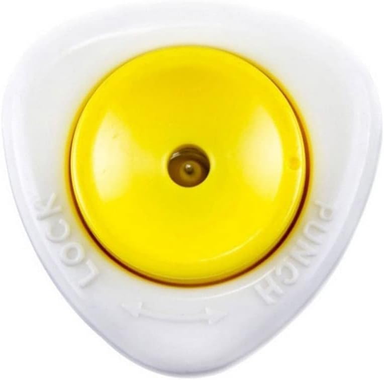 Piercer für gekochte Eier, Egg Punch Piercer, Locher, Pricker, Küchenwerkzeug, halbautomatisch, mit Sicherheitsverriegelung, weiß, gelb