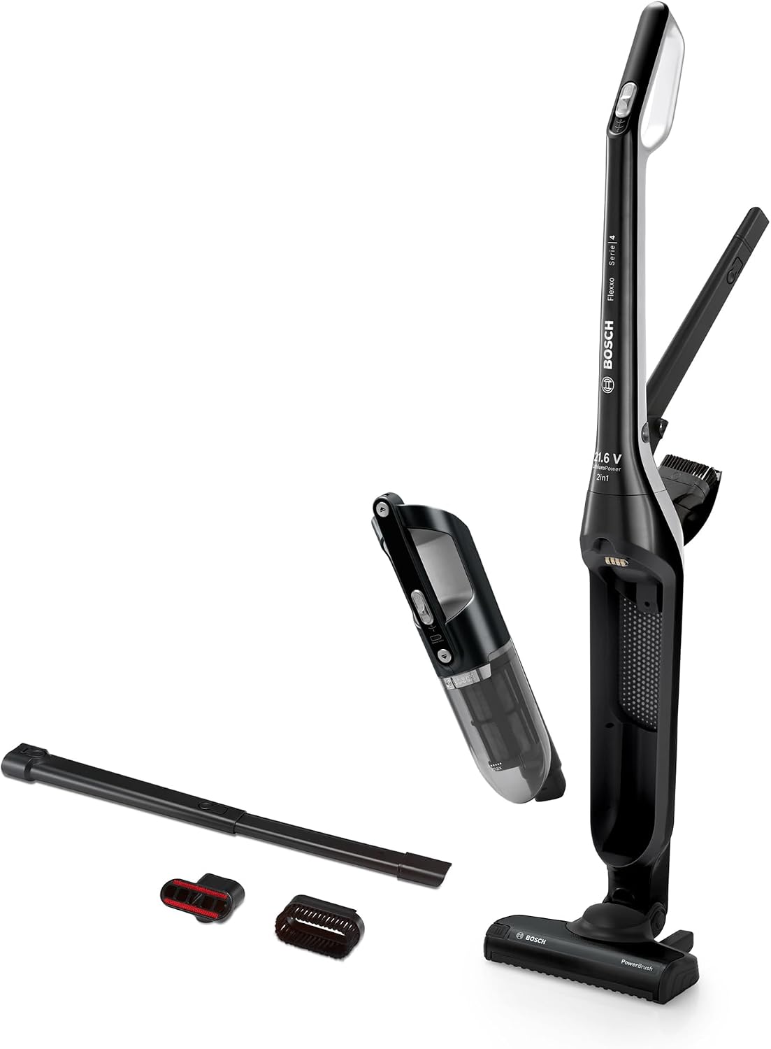 Bosch Akku-Staubsauger Flexxo 2in1, Serie 4, BBH32101, Schwarz