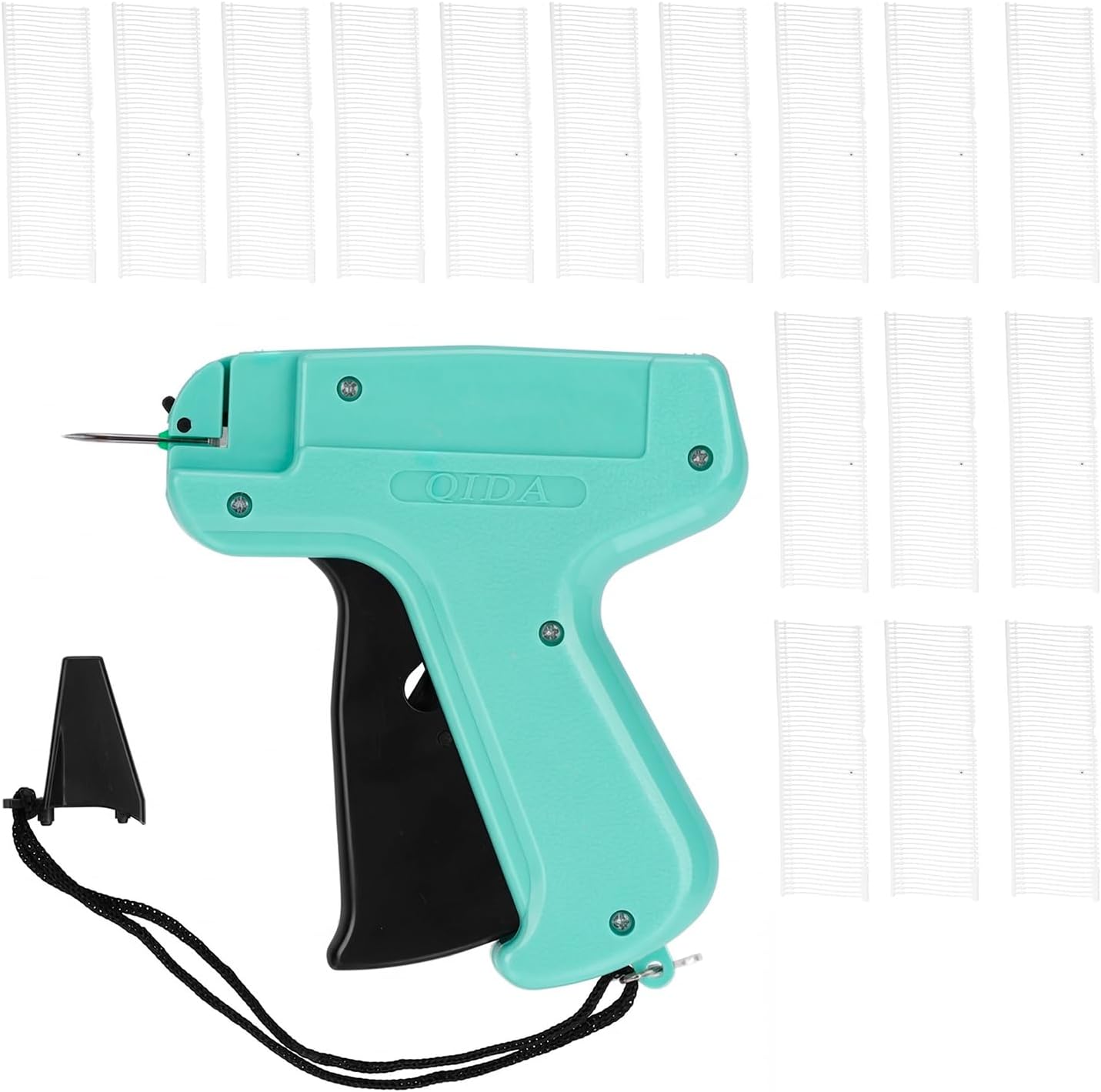 Tissting Etikettierpistole Heftpistole, PVC Kunststoff Preisschildpistole mit 1000 Heftfäden, Ergonomische Textil Etikettiergerät für Kleidung Einzelhandel Flohmarkt