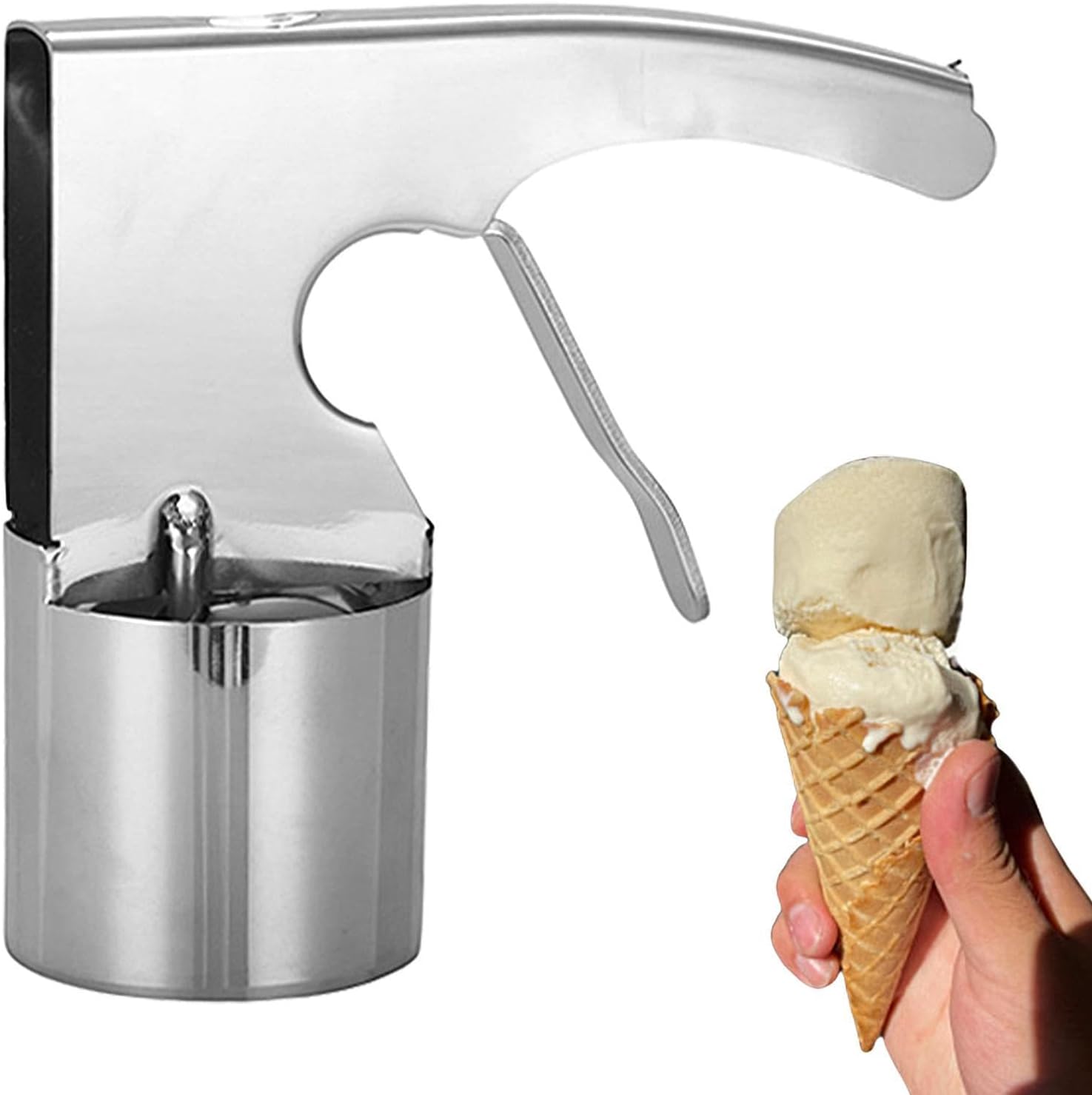 Glas Sandwich Scoop | Edelstahl Löffel für Eisball | Vintage graue altmodische Eimer mit Trigger | Haushaltsgeräte für die Herstellung von Bällen, Dessert, Partys