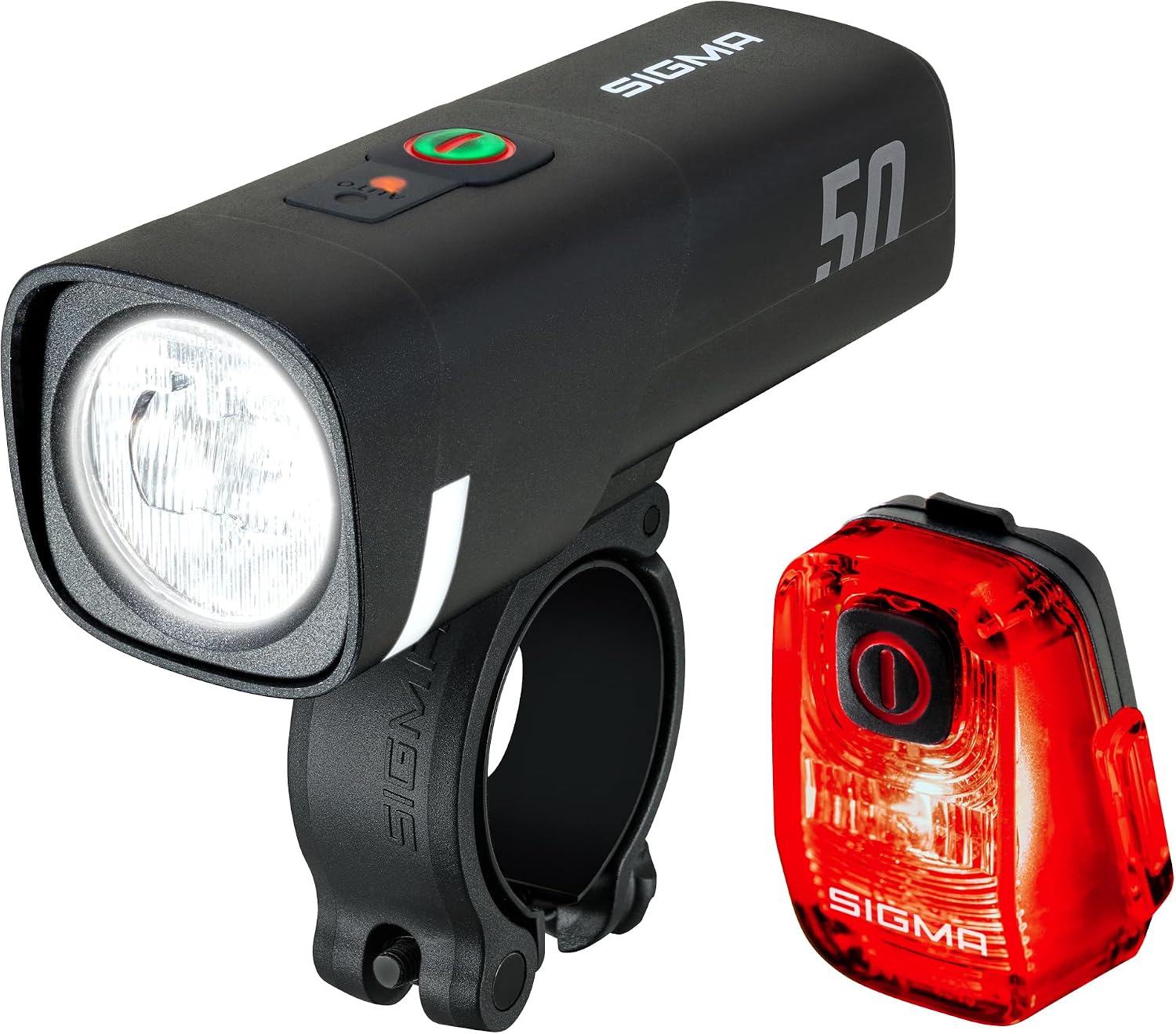SIGMA LED Fahrradlicht Set Aura 50/ Hiro 10 | StVZO zugelassen, USB-C