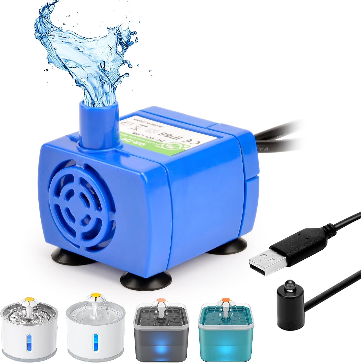 NICREW Ersatzpumpe für Katzentrinkbrunnen, Long Lifespan Wasserpumpe