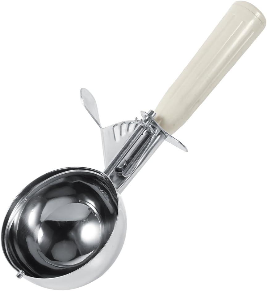 Eisportionierer, Edelstahl-Eiscremelöffel, Fruchtportionierer, praktischer Eiscremelöffel mit Kunststoffgriff, Küchenhelfer (Grau-7.2cm)