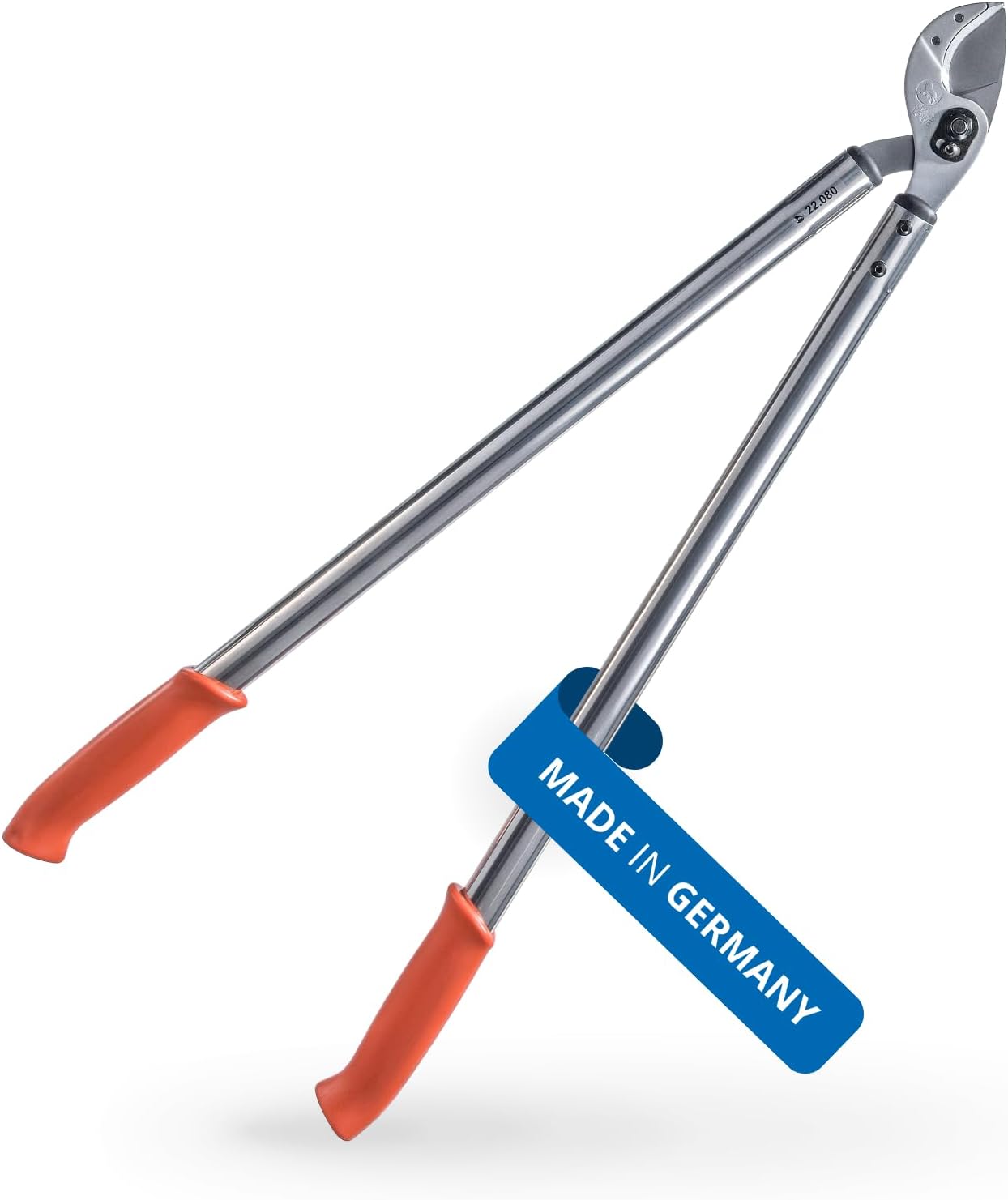 Original LÖWE 22 Profi Amboss Astschere 22.080 antihaftbeschichtet Stahlklinge mit Präzisionsschliff - scharfe und leichte Baumschere ideal zum Schneiden von Ästen Zweigen Bäumen Sträuchern, 80 cm