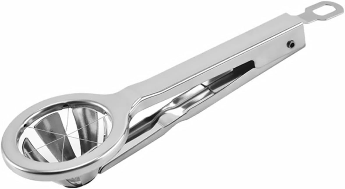 Eierschneider aus 304 Edelstahl, Handlicher Küchenhelfer für Gekochte Eier und Obst, Silber, 1 Stück