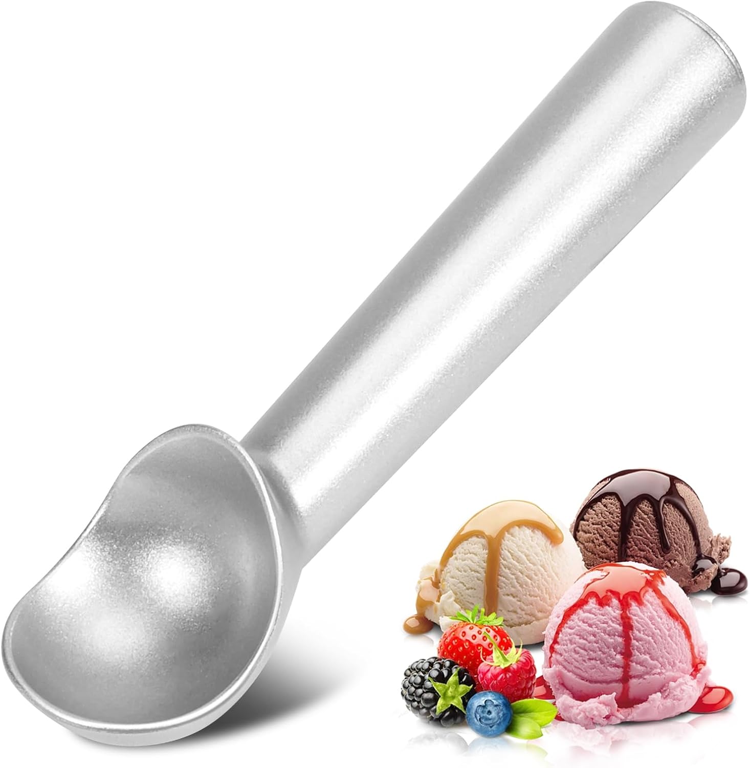 Eisportionierer,18cm Antihaft-Frostschutzmittel Eislöffel,Einteiliger Aluminium-Eiskugelportionierer,Langlebiges Design,leicht zu reinigen,für Gelato,Keksteig,Sorbet,Mandeln