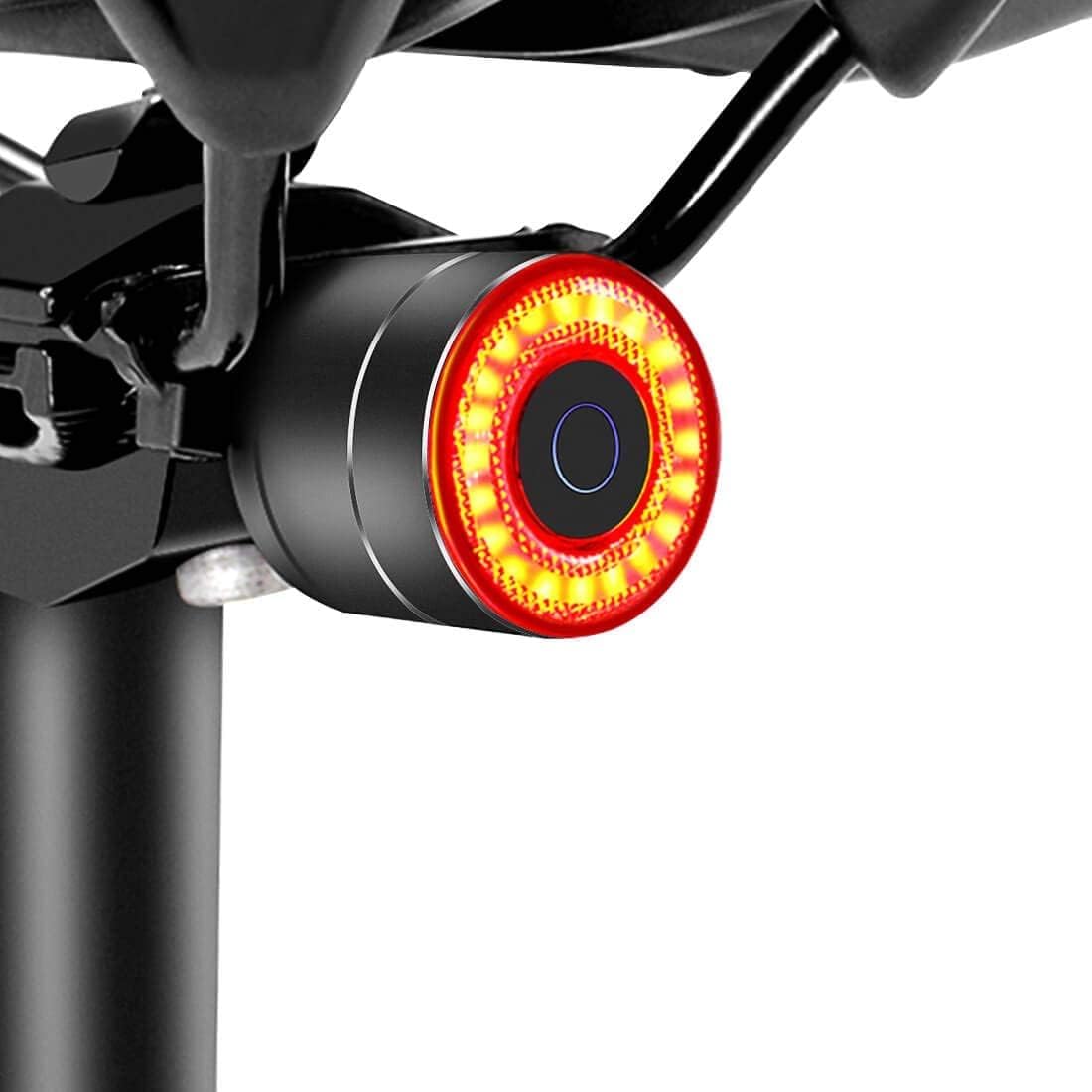 Monkey Home Smart Fahrrad Rücklicht Mit Bremsblinkfunktion, Auto On/Off, Auto Lichtsensor USB-C wiederaufladbar, Ganz aus Aluminium, LED Fahrradlichter für Kinder und Erwachsene （EU-Patente）