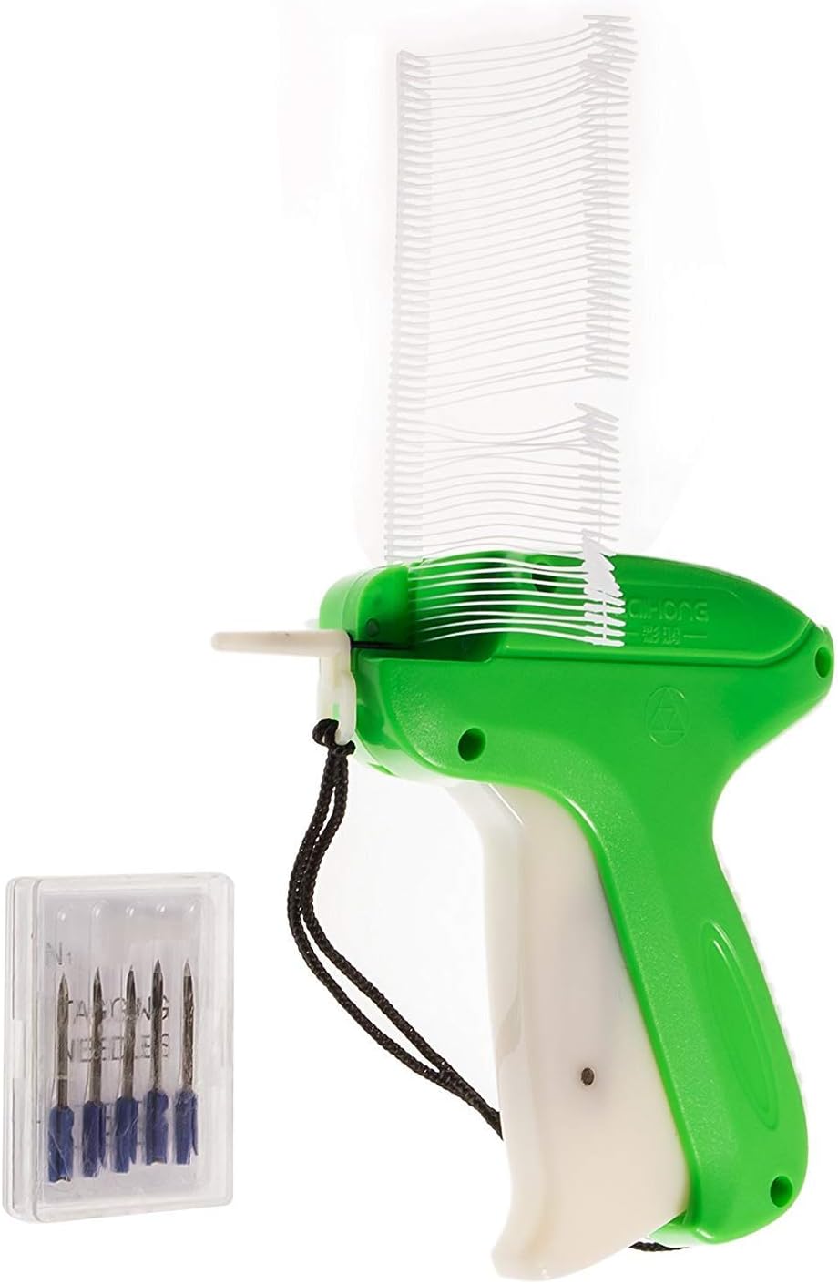 JZK Etikett Pistole Preis Marke Tags Label Tagging Gun Preisschild Heftpistole Etikettierpistole + 5 Ersatznadeln + 1000 Heftfäden (5cm lang), zum Kleidung Socken Hüte Handel Basar
