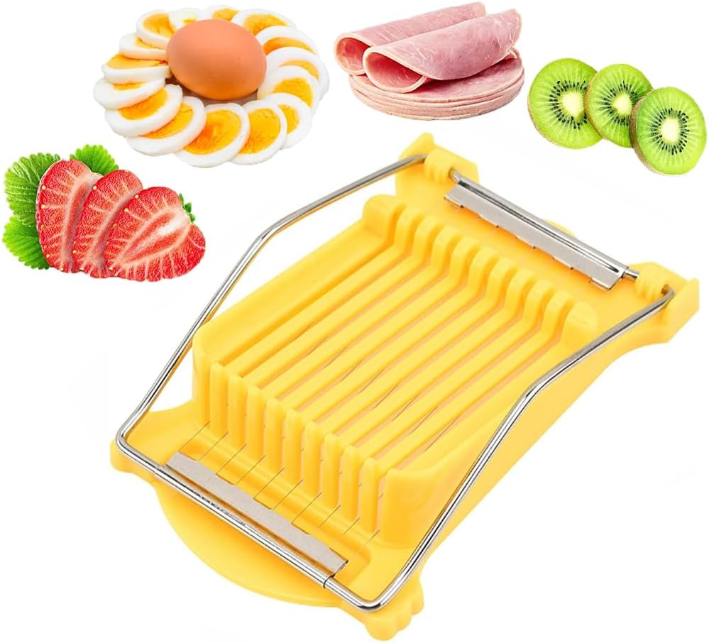 Luncheon Fleischschneider, gekochter Eierschneider, Bananen-Wassermelonenschneider, Schinken, Käse, Ei, Gemüse, Obst, weiche Lebensmittel, Schneidewerkzeug, mit Edelstahldrähten, groß, weiß