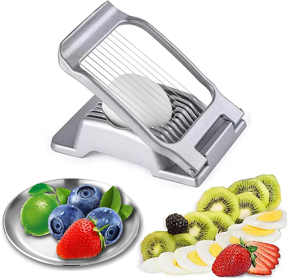 Eierschneider Für Gekochte Eier, Multifunktionaler Eierschneider, Luncheon-fleischschneider Mit Edelstahlplatte, Obst-weichkäseschneider, Käseschneider Mit Draht, Käsehobel, Butterschneider Mit Draht