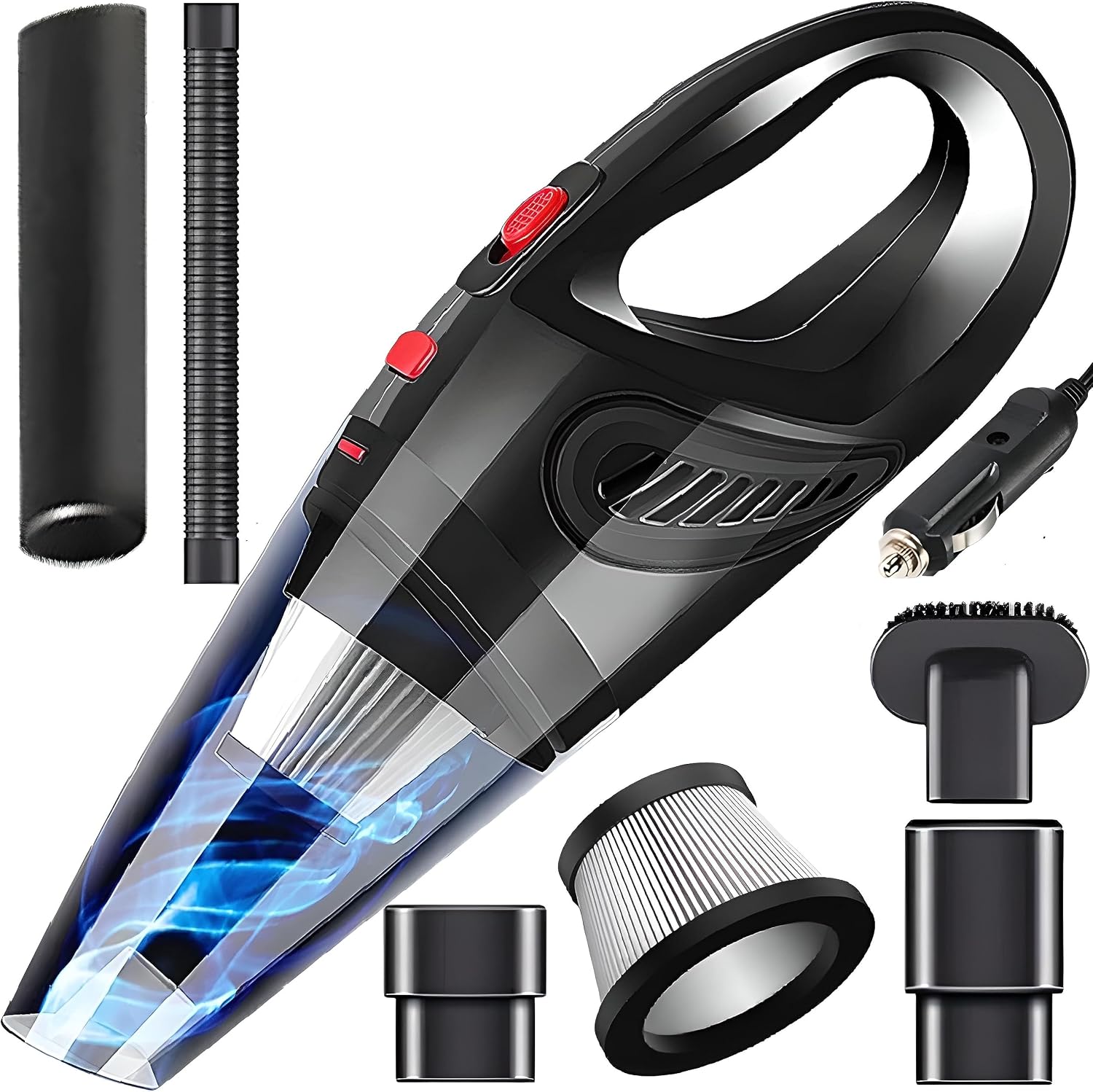 Retoo Handstaubsauger fürs Auto, 120 W, 4200 Pa, HEPA, 4,8 m Kabel