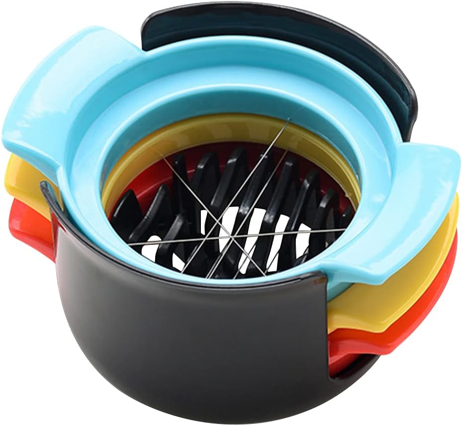 Eierschneider 3-in-1 Kunststoff Mini Anti-Rutsch Obst Lebensmittel Schneiden Werkzeug Küche Gadget für hart gekochte Eier