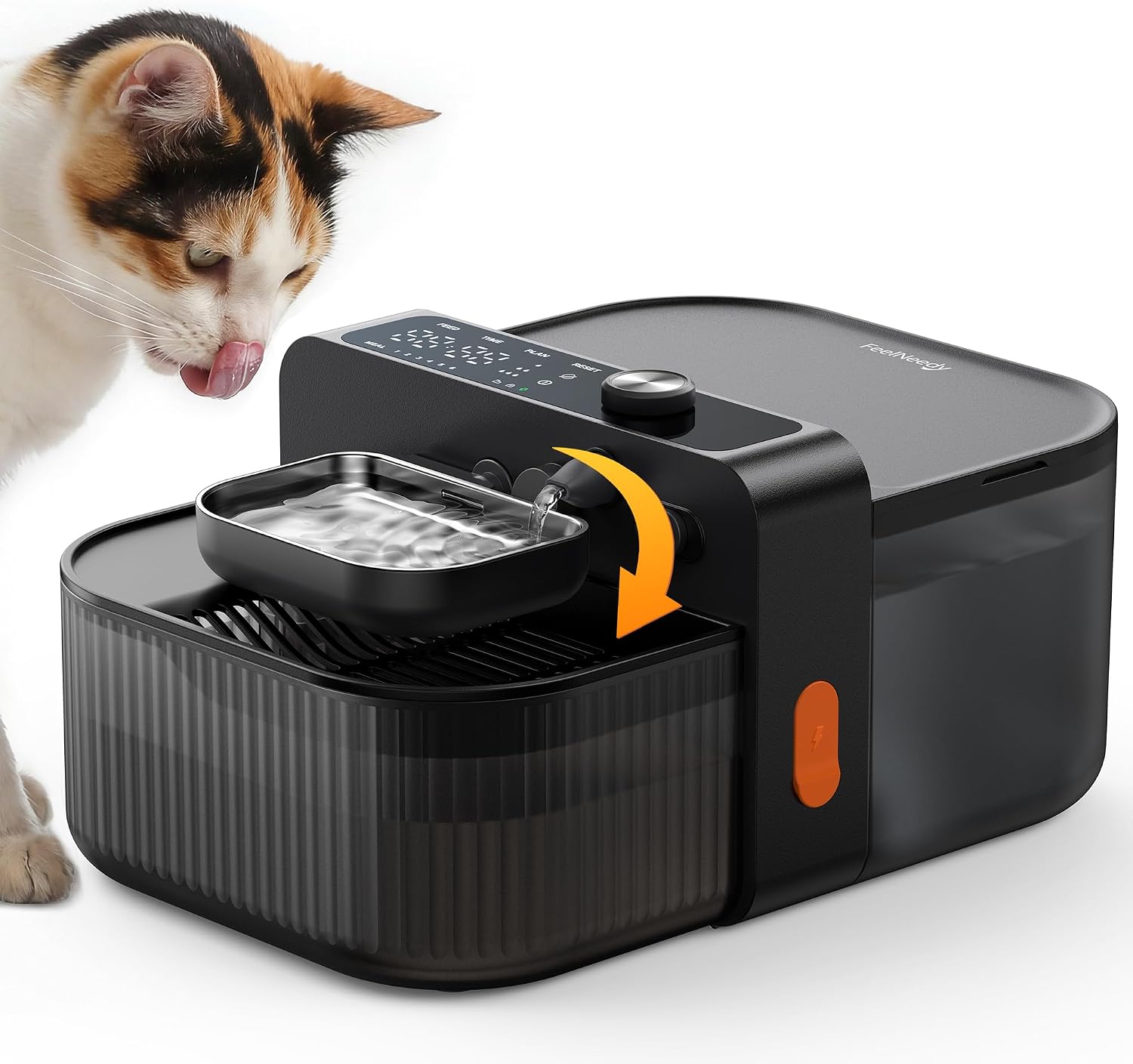 FEELNEEDY 3.5L Trinkbrunnen für Katze Kabellos ohne Filter mit Akku 3000mAh