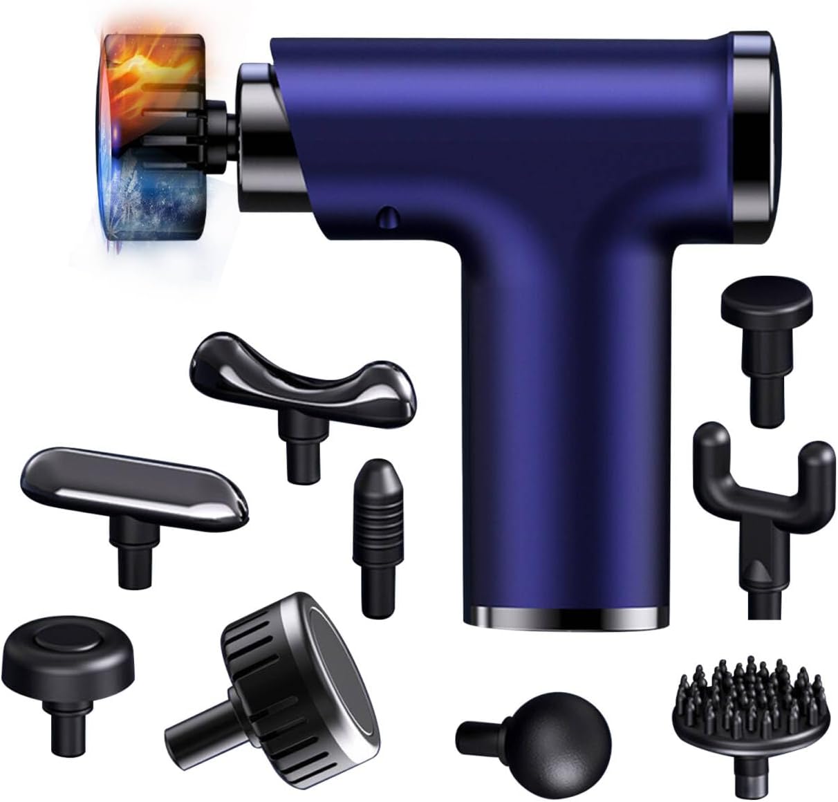 Massagepistole mit Wärmefunktion,mini Massage Gun Wärme und Kälte,3200U/min 13MM 9 Stufen 3600mAh Akku Elektrisches Handmassagegerät Faszien Tiefengewebe Tragbares für Nacken Rücken Körper Violett
