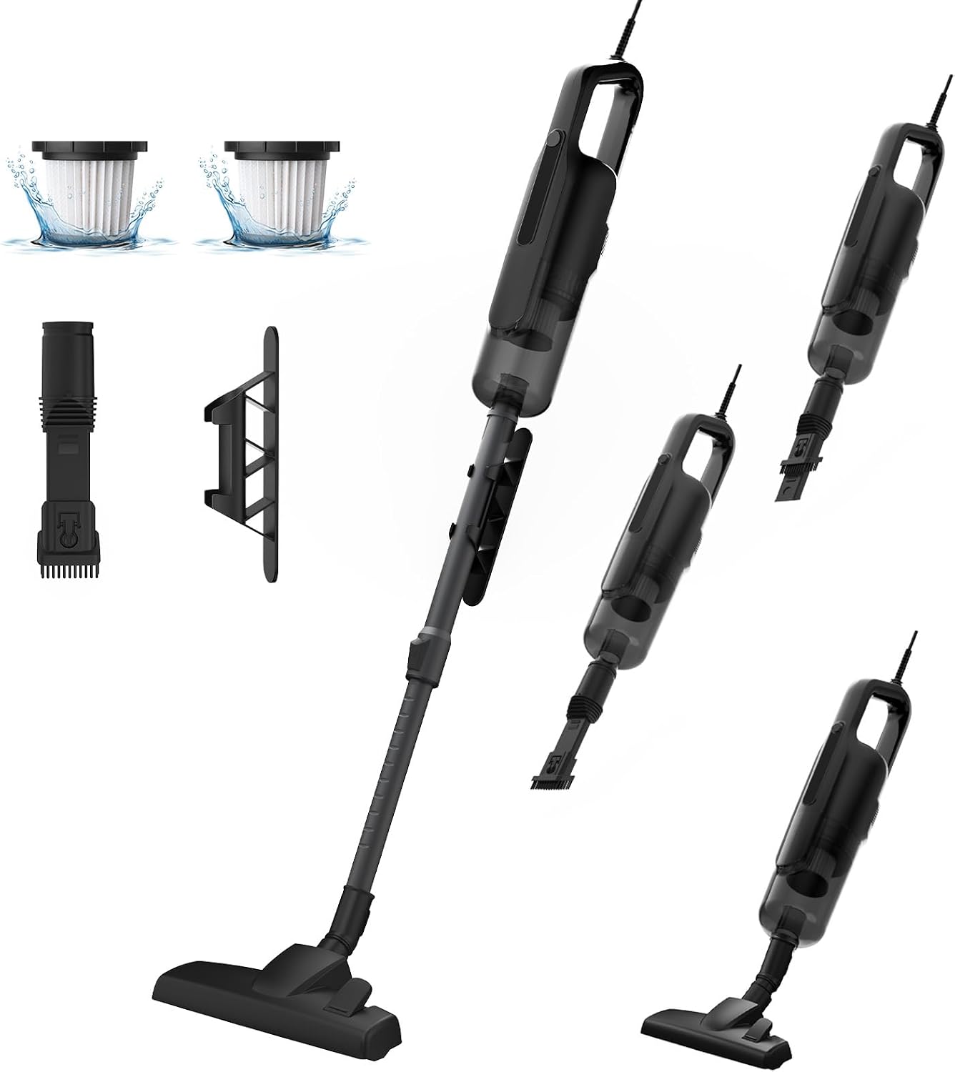 VersLife Staubsauger mit Kabel 6-in-1, 600 W Staubsauger beutellos
