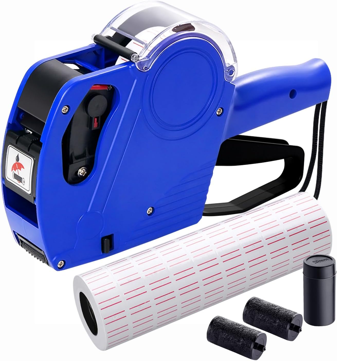 KPX MX5500 Preisauszeichen-Pistole mit 5150 Aufkleber-Etiketten und extra Tinte, 8-stellige Etikettenhersteller für Einzelhandel, Lebensmittelgeschäft (grün)