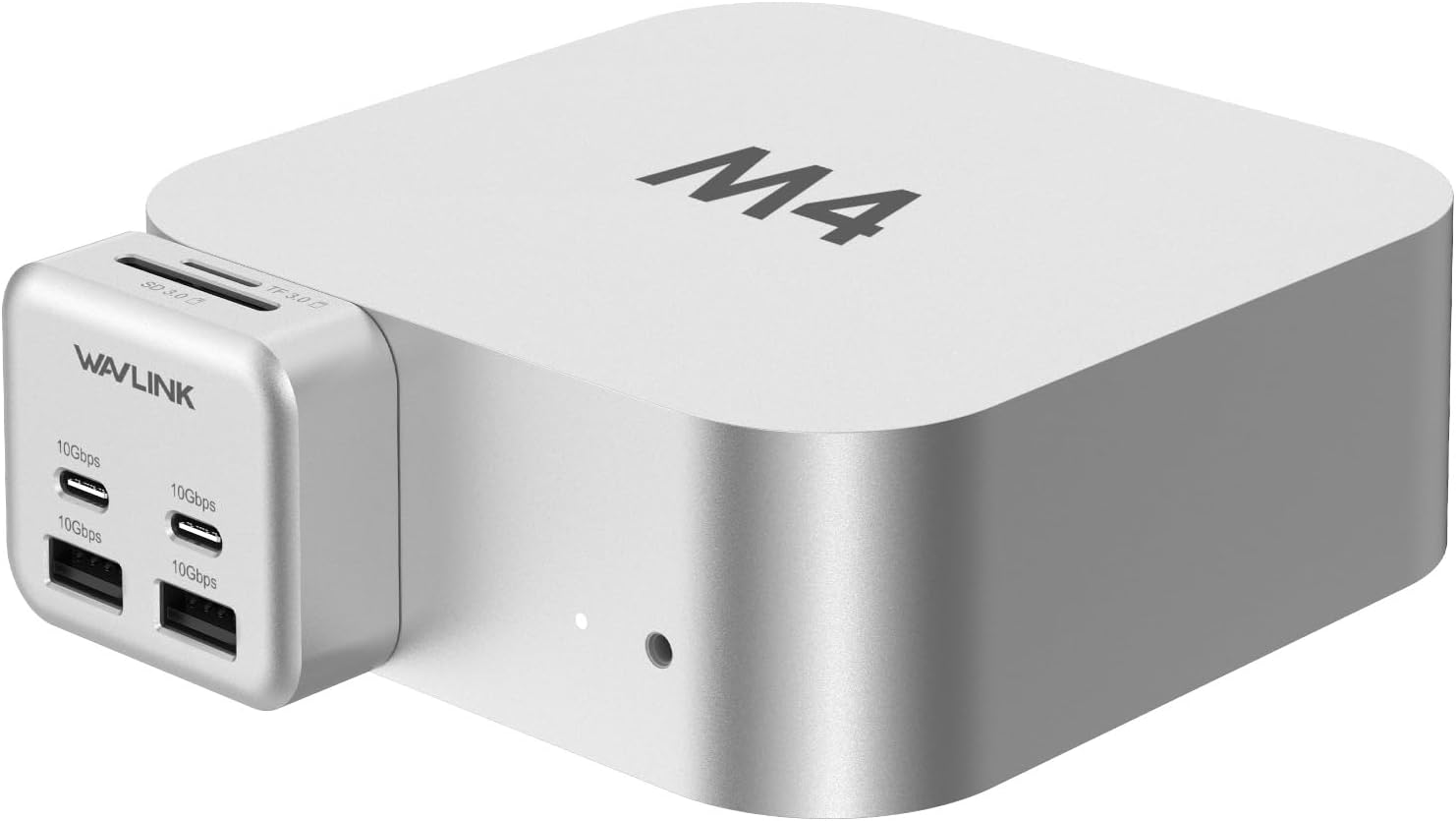 Mac mini M4 Hub | WAVLINK 6-Port Mac mini Hub mit 2 * 10G USB-C, 2 * 10G USB-A / SD TF 3.0 Kartenleser | Hochgeschwindigkeitsdatenübertragung und Multi-Device-Konnektivität für Mac mini M4 und M4 Pro