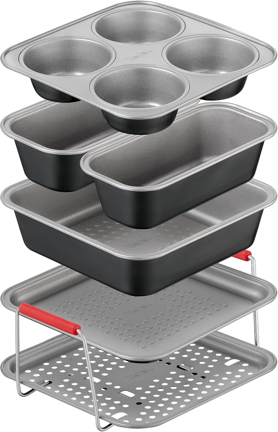 Tefal Dail'Easy 6-tlg. Heißluftfritteusen Accessoires Set, Lochblechtablett