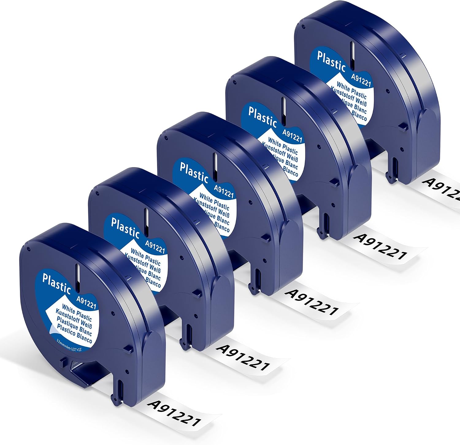 5x kompatibel mit Dymo Letratag Etikettenband 12mm x 4m für LT‑100H