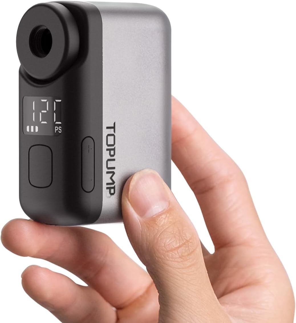 TOPUMP TB2PRO Elektrische Mini Fahrradpumpe mit Manometer