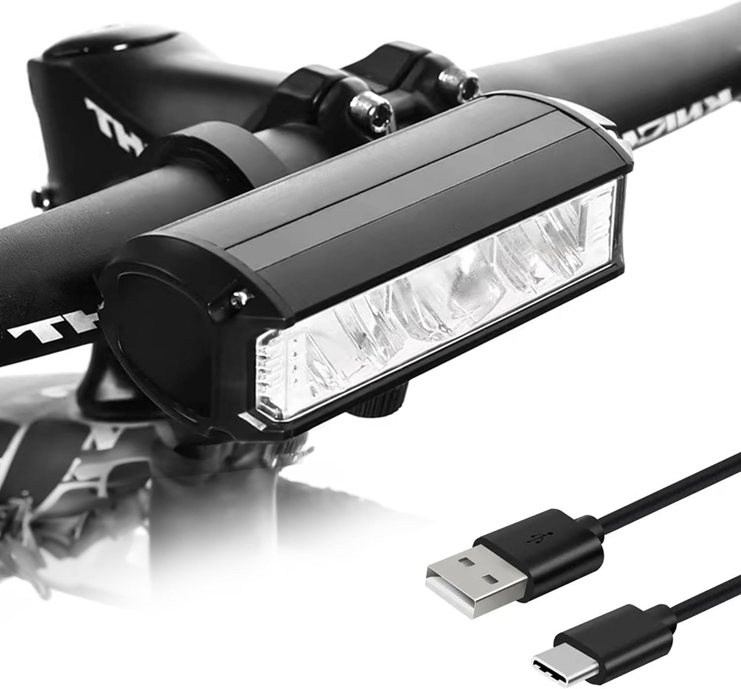 LED Fahrradlicht Vorne, 1400 Lumen, 4500mAh Super Akku-Kapazität Fahrradbeleuchtung,Fahrradlampe Extrem Hell, StVZO Standard, Fahrrad Licht Vorne mit 5 Lichtmodi, Fahrradlampe Vorne mit USB C