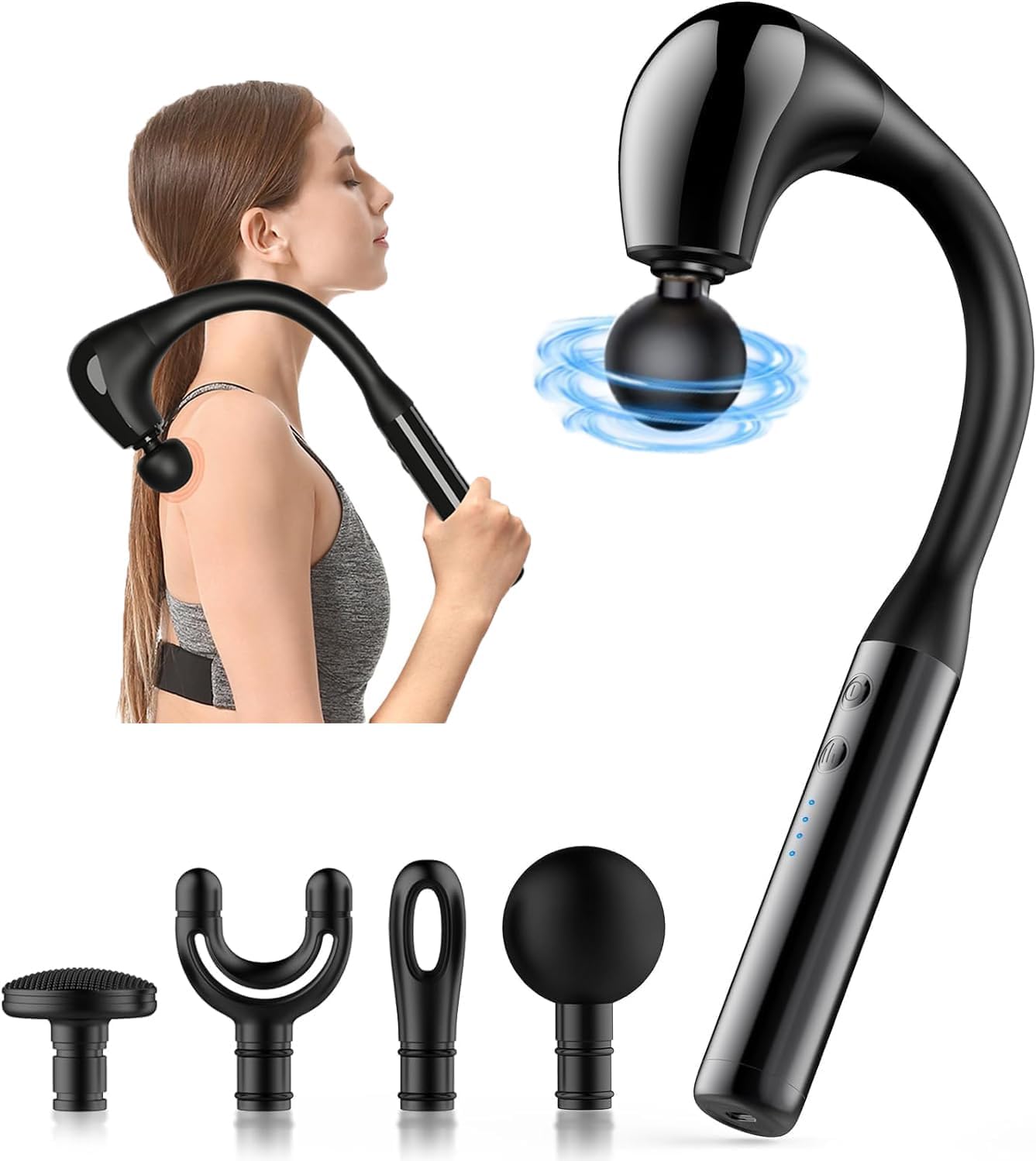 Massagehammer,Massagegeräte für Hals und Schulter,Muskelmassagegerät Pistole mit Timer-Funktion,Deep Tissue Percussion Massager