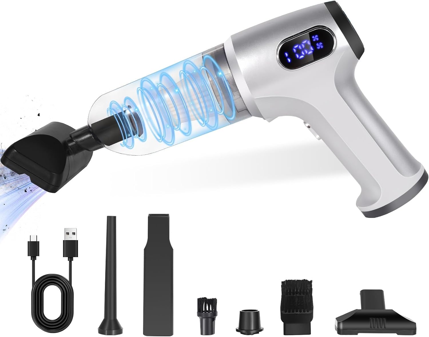 2-in-1 Akku-Handstaubsauger und Autostaubsauger mit Saug- und Blasfunktion