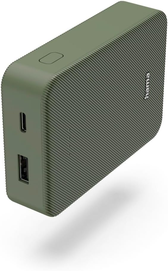 Hama Power Bank 10000 mAh, externer Akku, 1x USB C + 1x USB A, LED-Anzeige
