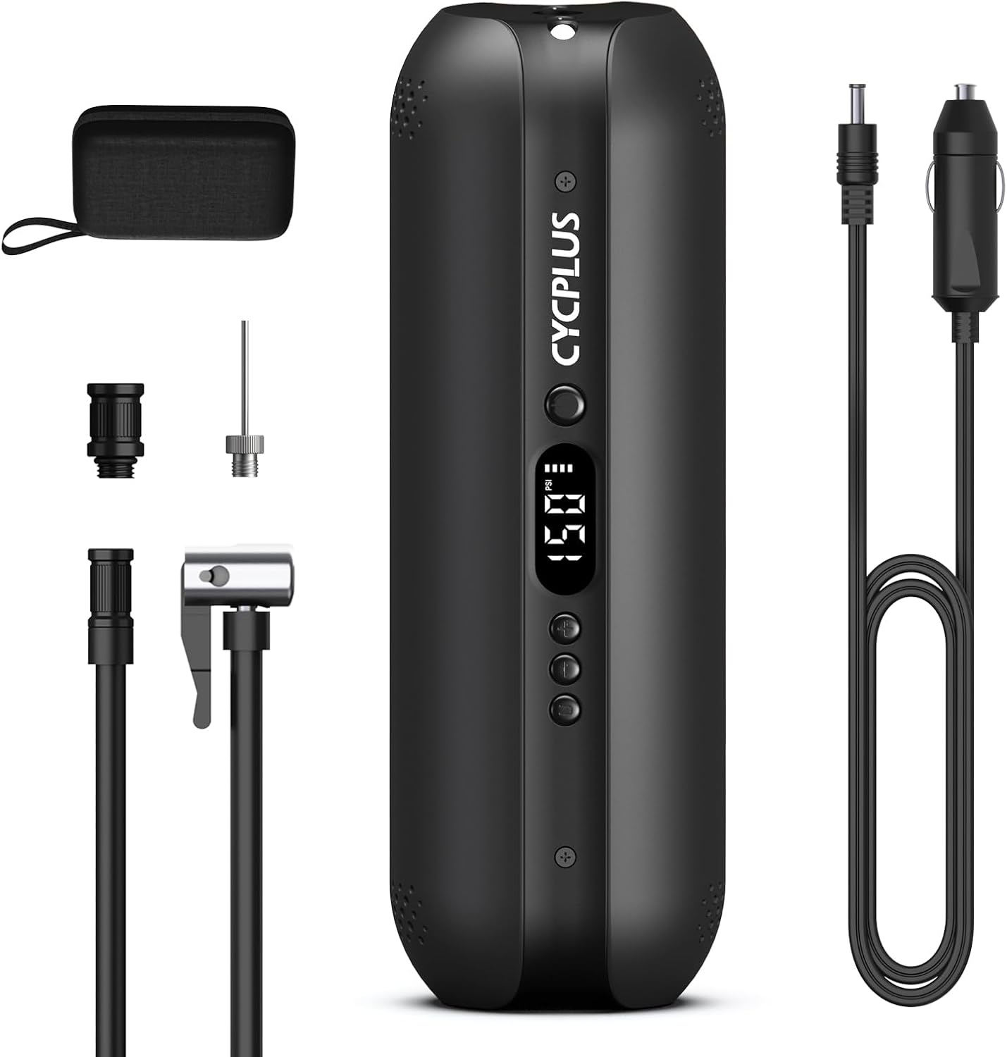 CYCPLUS Elektrische Luftpumpe, DC/AC 2-in-1 Kompressor, Tragbar