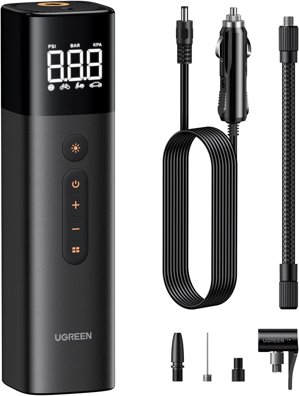 UGREEN Luftpumpe mit Zigarettenanzünder (0.2-10.3bar / 3-150psi )