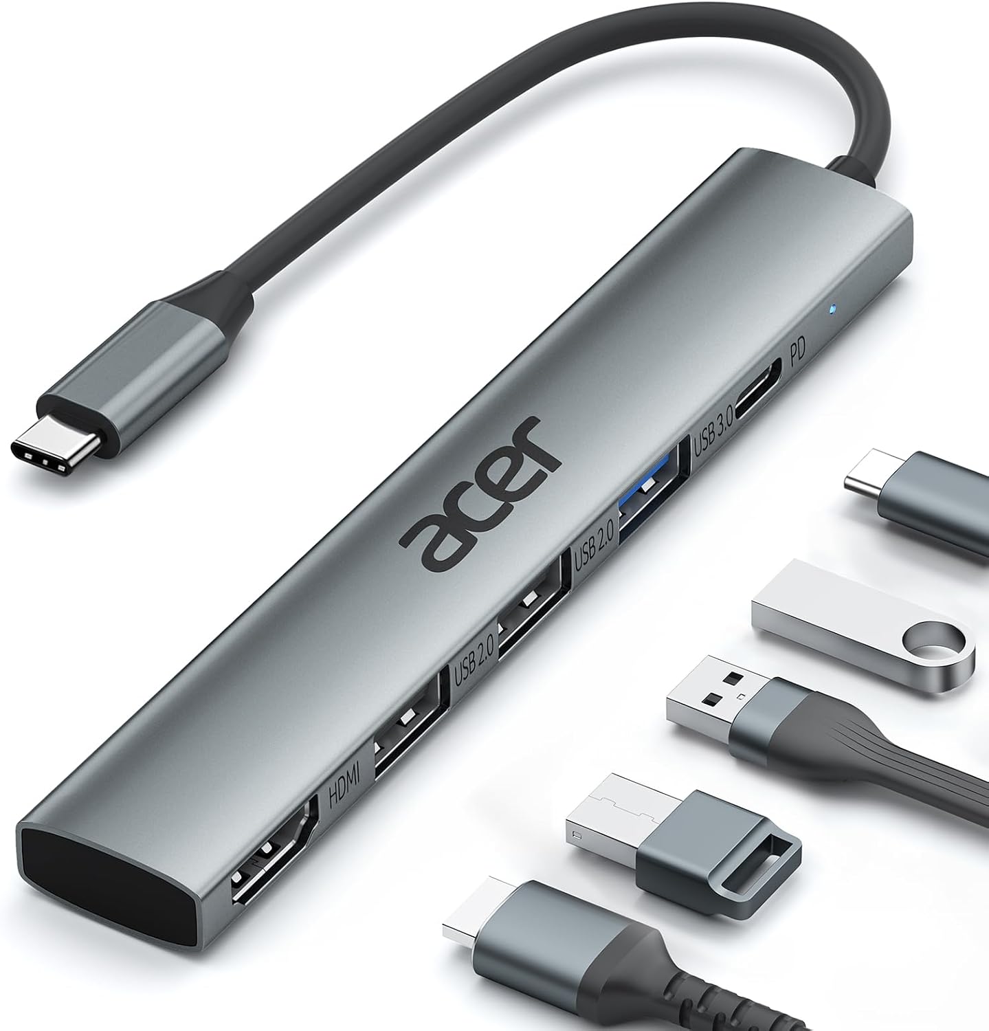 acer USB C Hub 5-in-1, 4K@60Hz USB C auf HDMI Adapter
