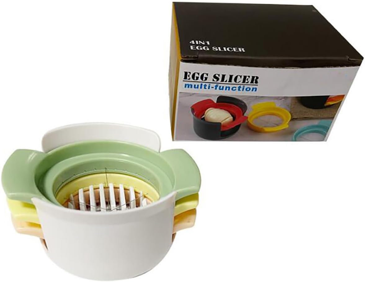 Eierschneider, 3-in-1, für hartgekochte Eier, robuster Edelstahldraht, Eierschneider für gekochte Eier, rutschfeste Füße, spülmaschinenfest