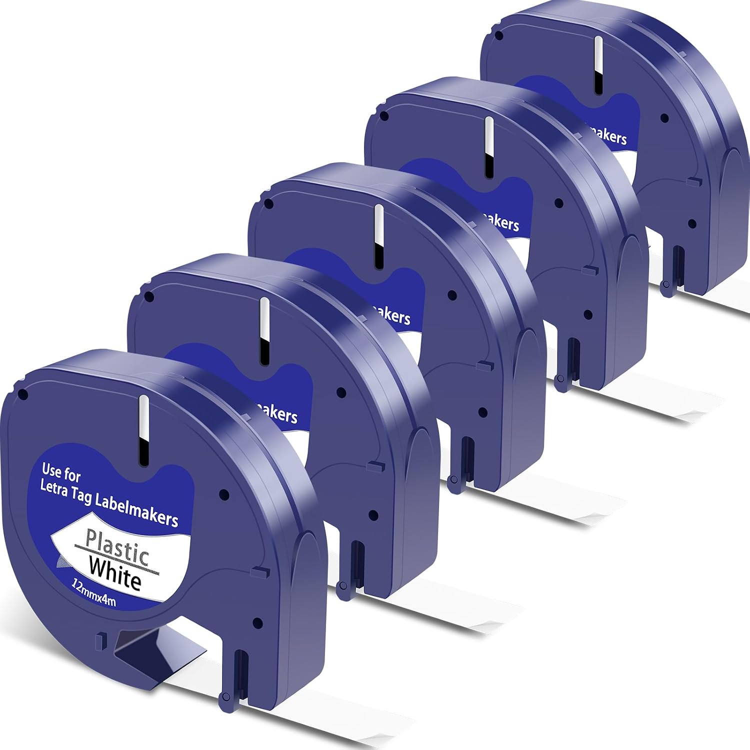 8X A91220 Kompatibel mit Dymo Letratag Etikettenband 91220 12mm x 4m