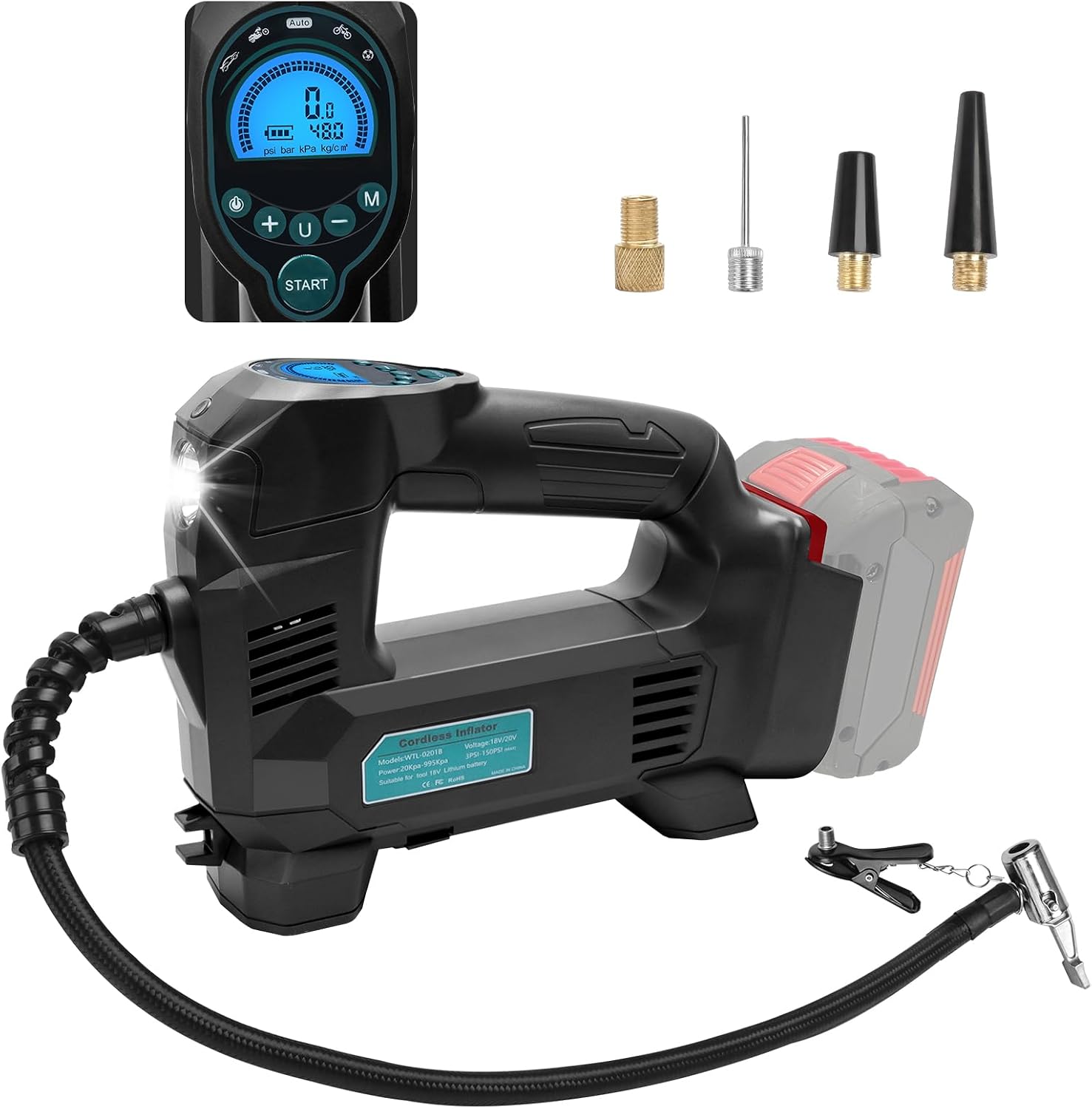 Akku-Kompressor Kompatibel Mit Bosch Professional 18V GBA Akku,bis 10,3Bar