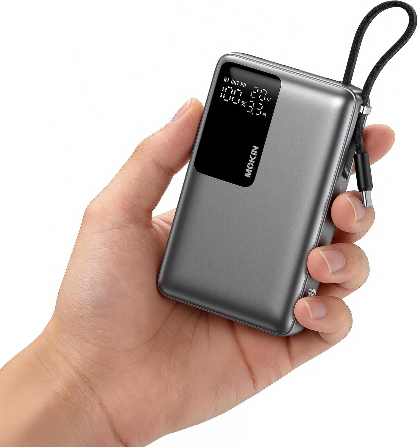 Power Bank, 65W 20000mAh Powerbank CCC Schnellladefunktion USB C PD3.0 & QC4.0 Tragbarer Externer HandyAkkus mit LED Display, Kompatibel mit iPhone 18 17 16 15 Samsung Galaxy S25 für Reisen, Camping