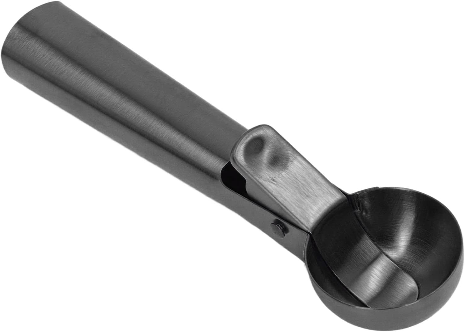 TOPINCN Eisportionierer, Ergonomischer Kugellöffel aus Edelstahl mit Auslöser für Einfaches Servieren, 1 Stück (BLACK)