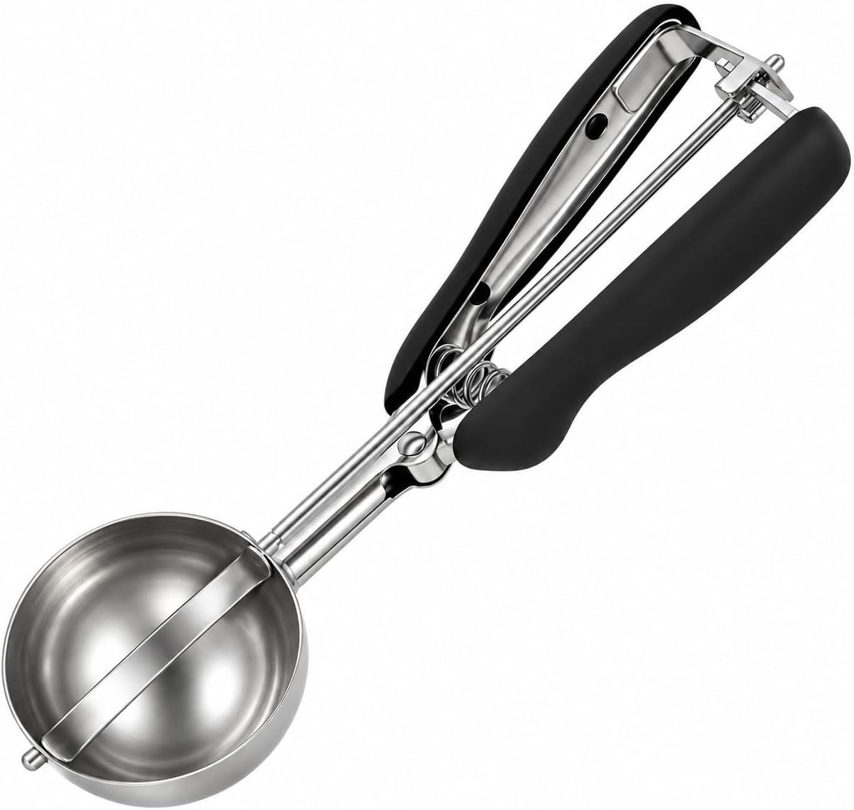 Eisportionierer Edelstahl, Eislöffel Portionierer für Eiscreme, Desserts, Teig, Kekse und Kuchen, Küchenhelfer aus Edelstahl für gleichmäßige Portionen, 5cm Eislöffel Portionierer
