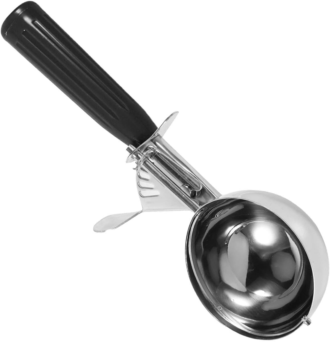 Karlak Eisportionierer [Platzhalter] Eisportionierer, Plätzchen-Teigschaufel, Auslösehebel aus Edelstahl, Rutschfester Kunststoffgriff für Eiscreme, Früchte, Kartoffelpüree (6,5 cm)
