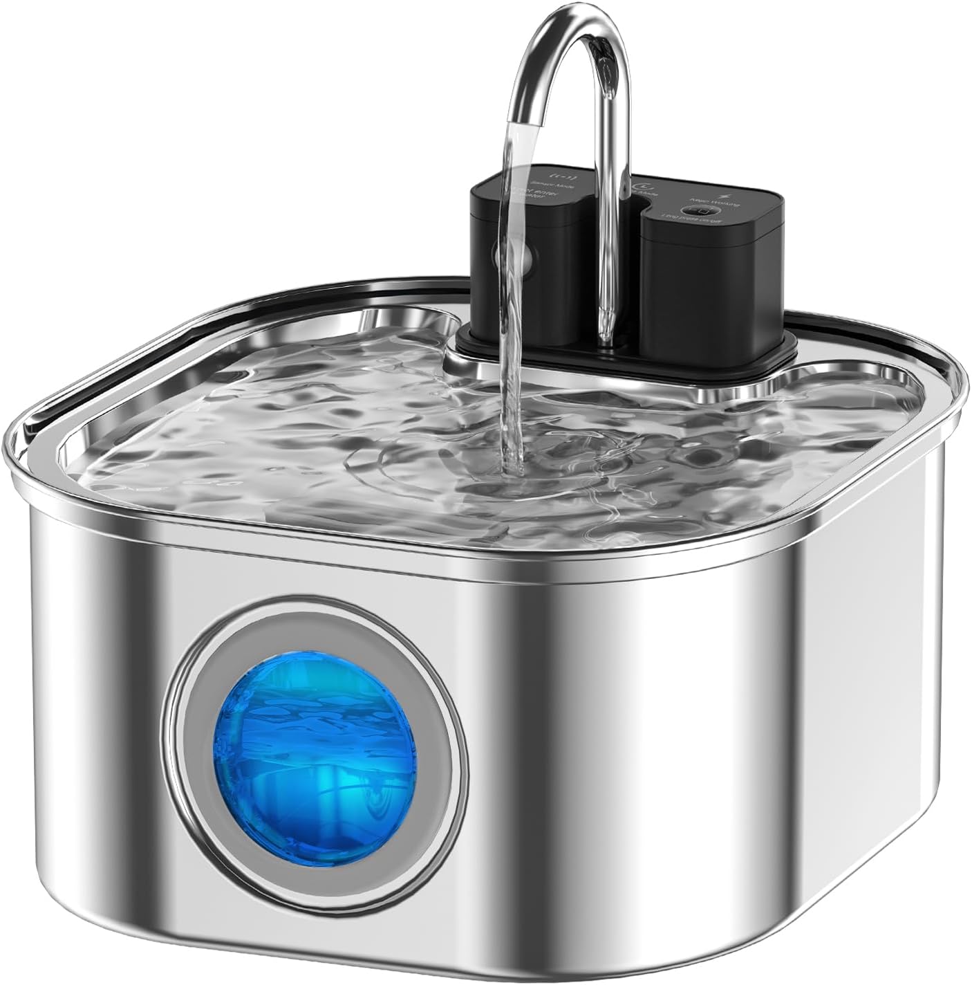 Katzenbrunnen Kabellos: 3.2L Trinkbrunnen für Katze Edelstahl, Katzenbrunnen für Katzen Bewegungsmelde Automatischer Wasserspender für Hunde, 4200mAh Batteriebetrieben Leise Wasserpumpe und Filter