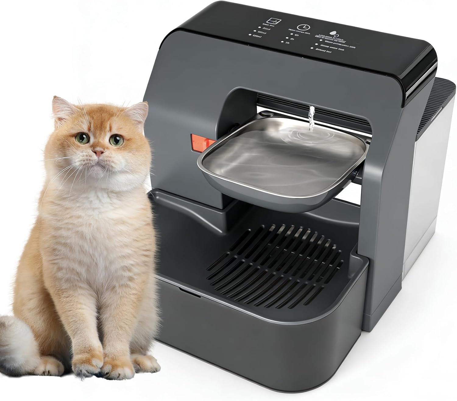 Katzenbrunnen Edelstahl Trinkbrunnen für Katze & Hunde,kabellos 3,5L