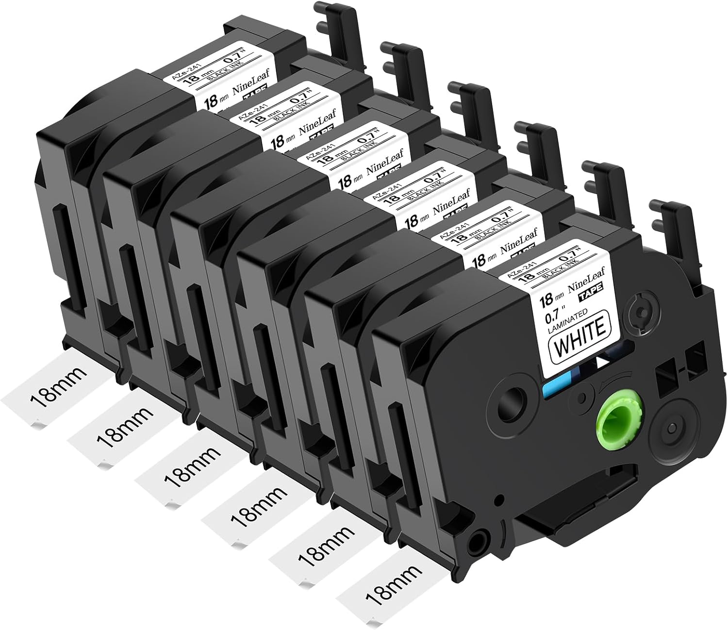 NineLeaf 4x Kompatibel für Brother P-touch 24mm TZe-251 TZe251 TZ-251 TZ251 AZe-251 TZE Tape 24mm 0.94'' Schwarz auf weiß Laminiert Etikettenband für Ptouch PT-D600VP D800W H500LI E550W E800W