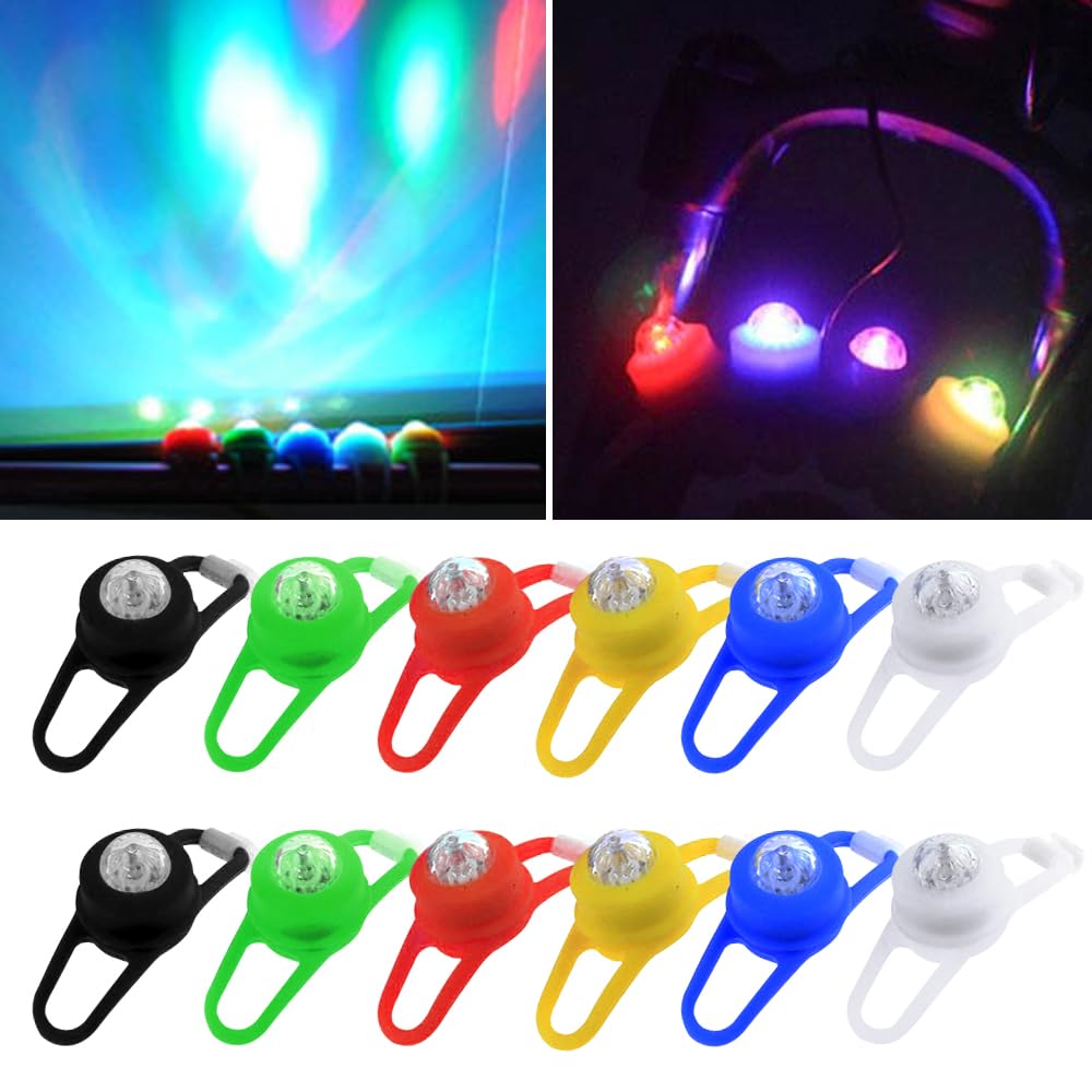 Mineup Kinderwagen Licht, 8 Stück Kinderwagenlicht Silikon, Wasserdichte LED Silikonleuchten,Kinderwagenlicht LED Mit Heller &3 Leuchtfunktionen, Kinderwagen Licht Für Kinderwage Outdoor Jogger