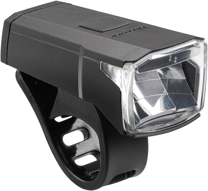 TRELOCK Fahrradlicht LS 440 LIGHTHAMMER 40 LUX – USB Ladefunktion – 60 m Sichtweite – 10 Stunden Leuchtdauer – Batterieindikator – StVZO zugelassen