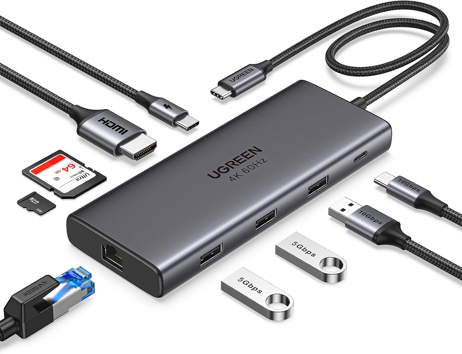 UGREEN Revodok Pro 109 USB C Hub 10Gbps Docking Station HDMI 4K@60Hz