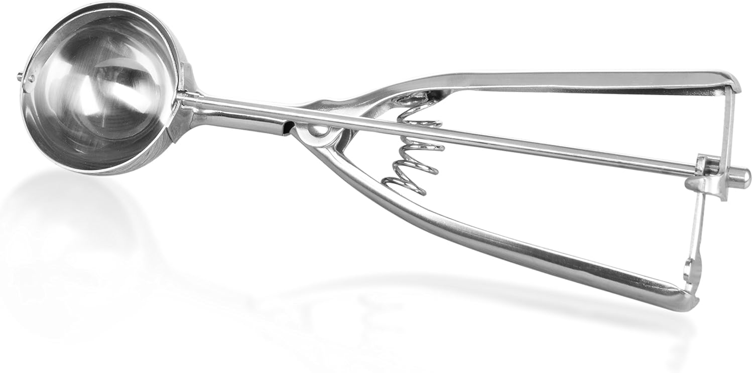 wenco Eisportionierer mit Auslöser, Idealer Eislöffel zur Portionierung von Ø 5 cm Eiskugeln, Rostfreier Edelstahl, Silber, 512671