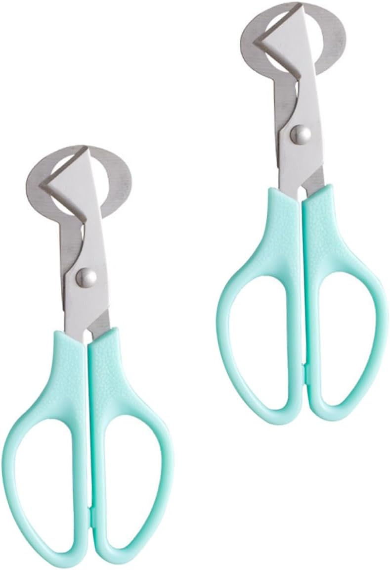 Cabilock Wachteleierschere für Präzises Schneiden mit Komfortablen Griffen 2 Stück aus Edelstahl Blau Kleiner Eier für Riegel und Hotel